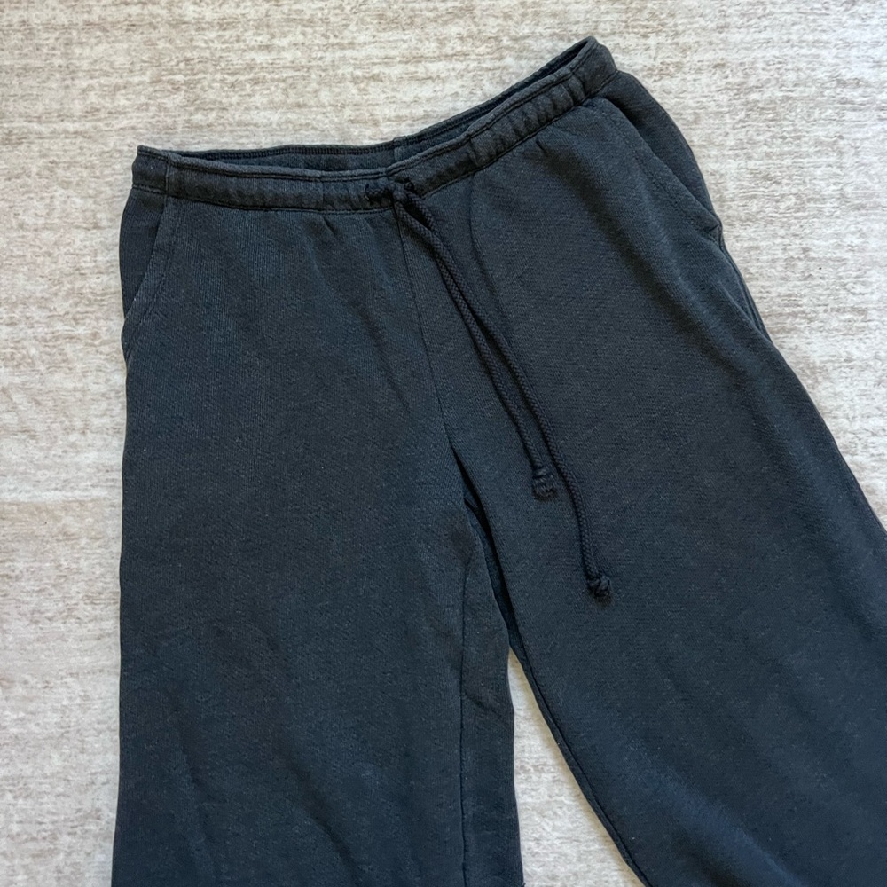 American Eagle AE Baggy Wide Leg Fleece Sweatpant - Charcoal